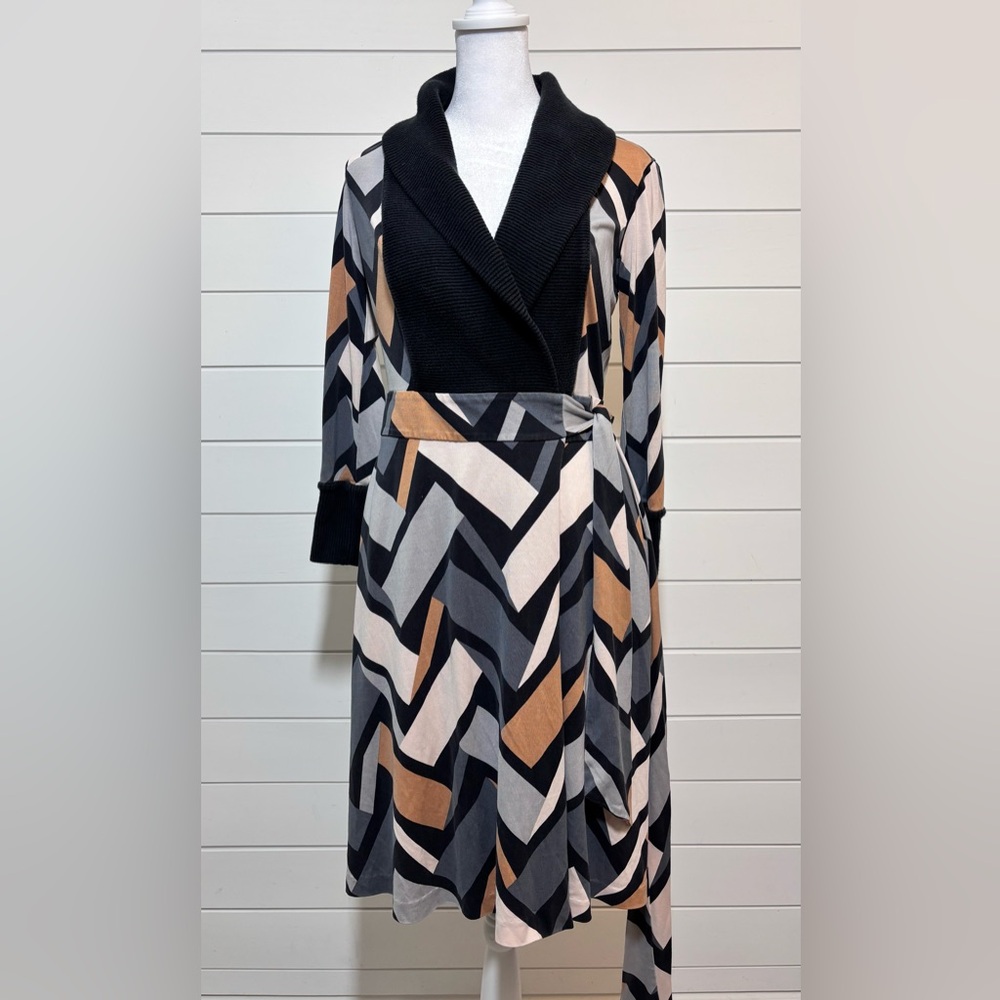 Diane von Furstenberg vintage‎ Zerlina wrap dress cashmere silk US size 6